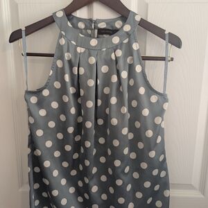 The Limited Blue Polka Dot Sleeveless Top